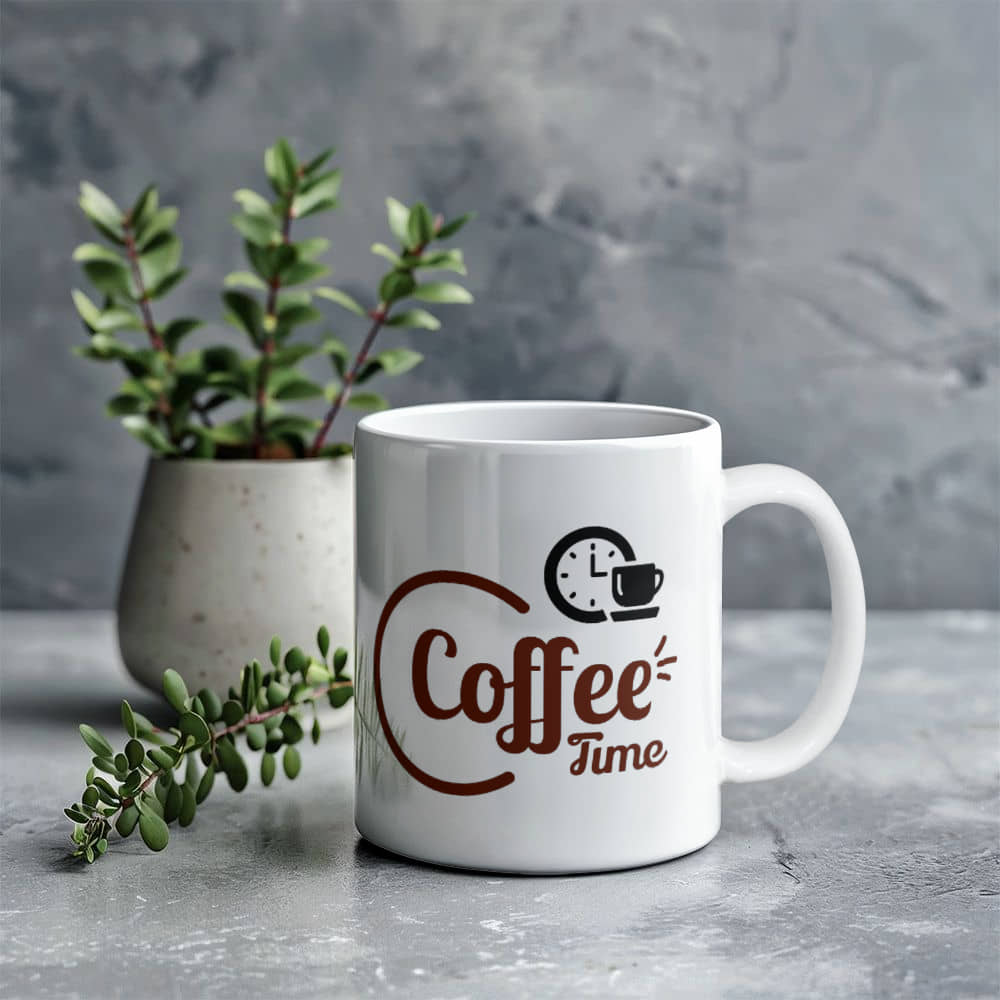 White Ceramic Mug | Coffee Time