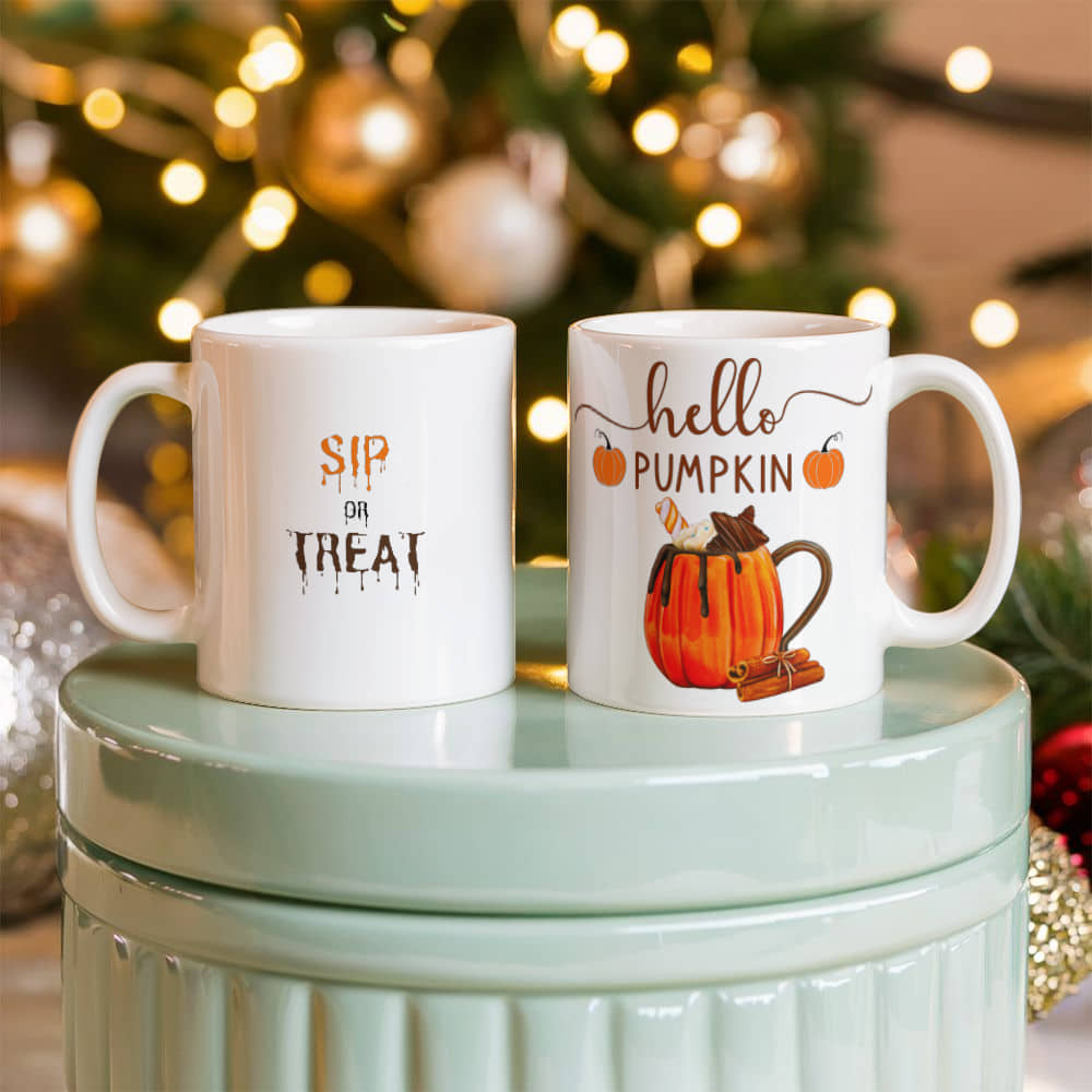 White Ceramic Mug | Happy Halloween | Sip or Treat