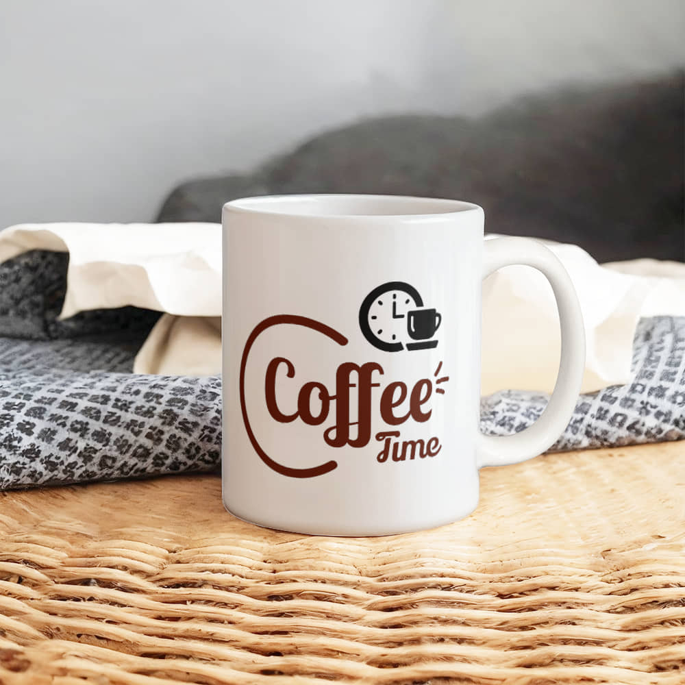 White Ceramic Mug | Coffee Time