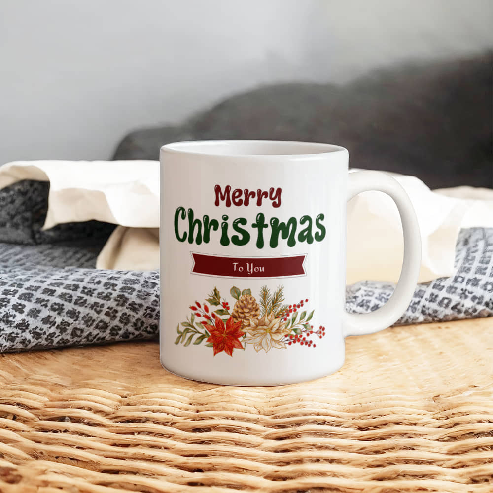 White Ceramic Mug | Merry Christmas