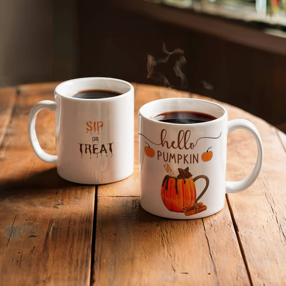 White Ceramic Mug | Happy Halloween | Sip or Treat