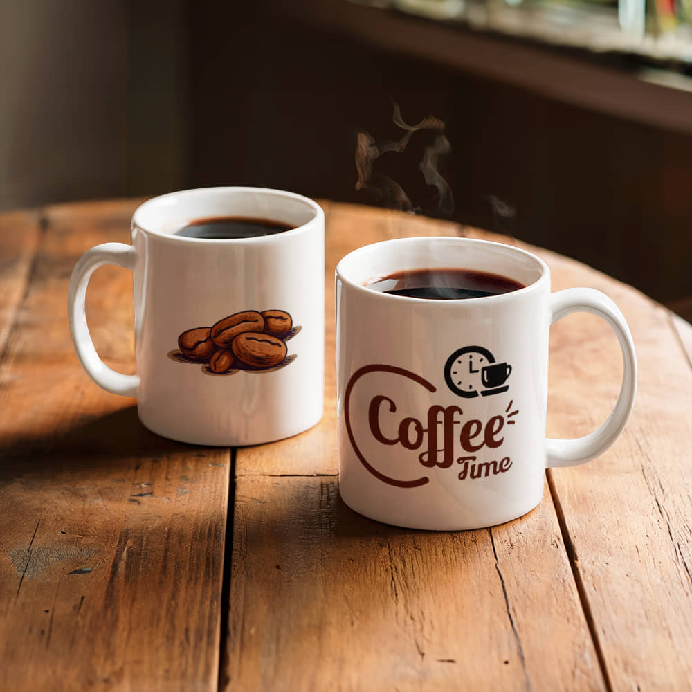 White Ceramic Mug | Coffee Time