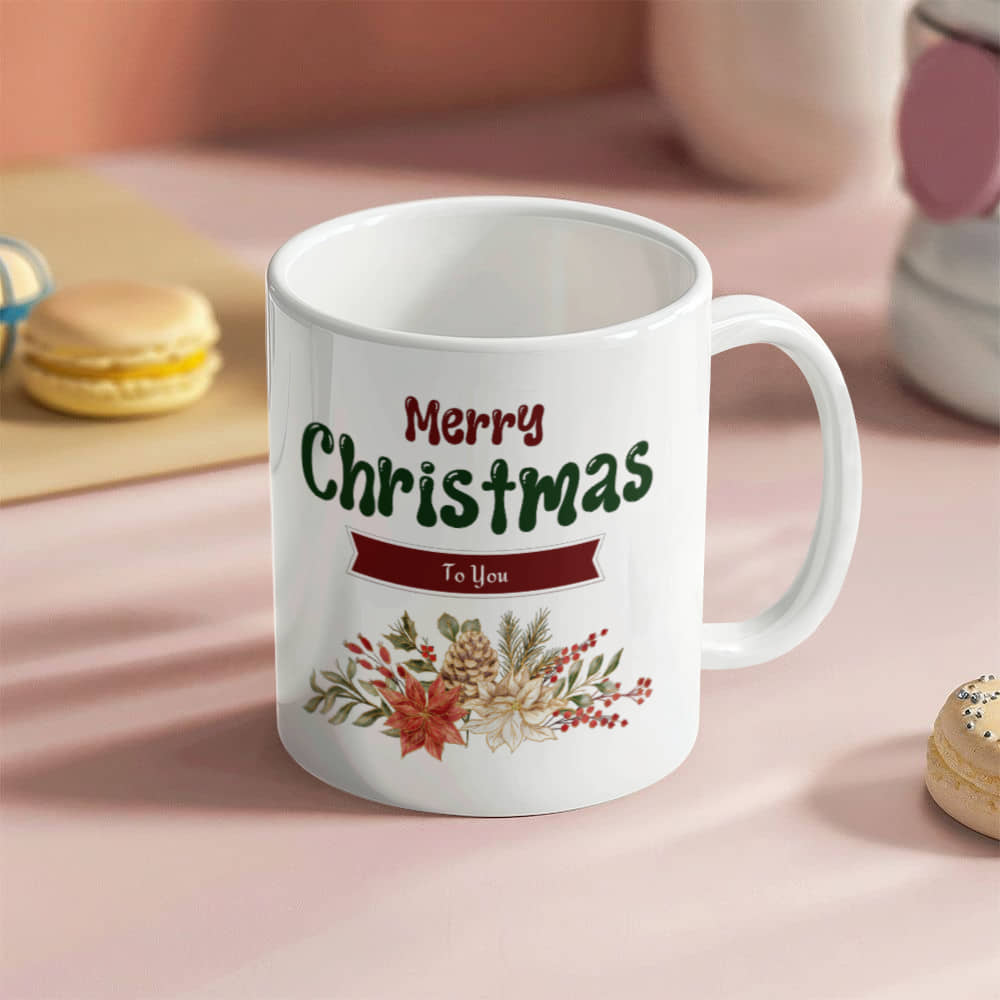 White Ceramic Mug | Merry Christmas