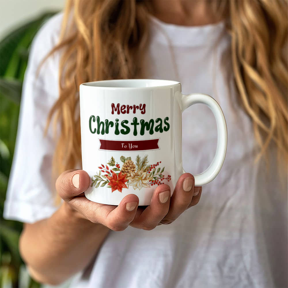 White Ceramic Mug | Merry Christmas