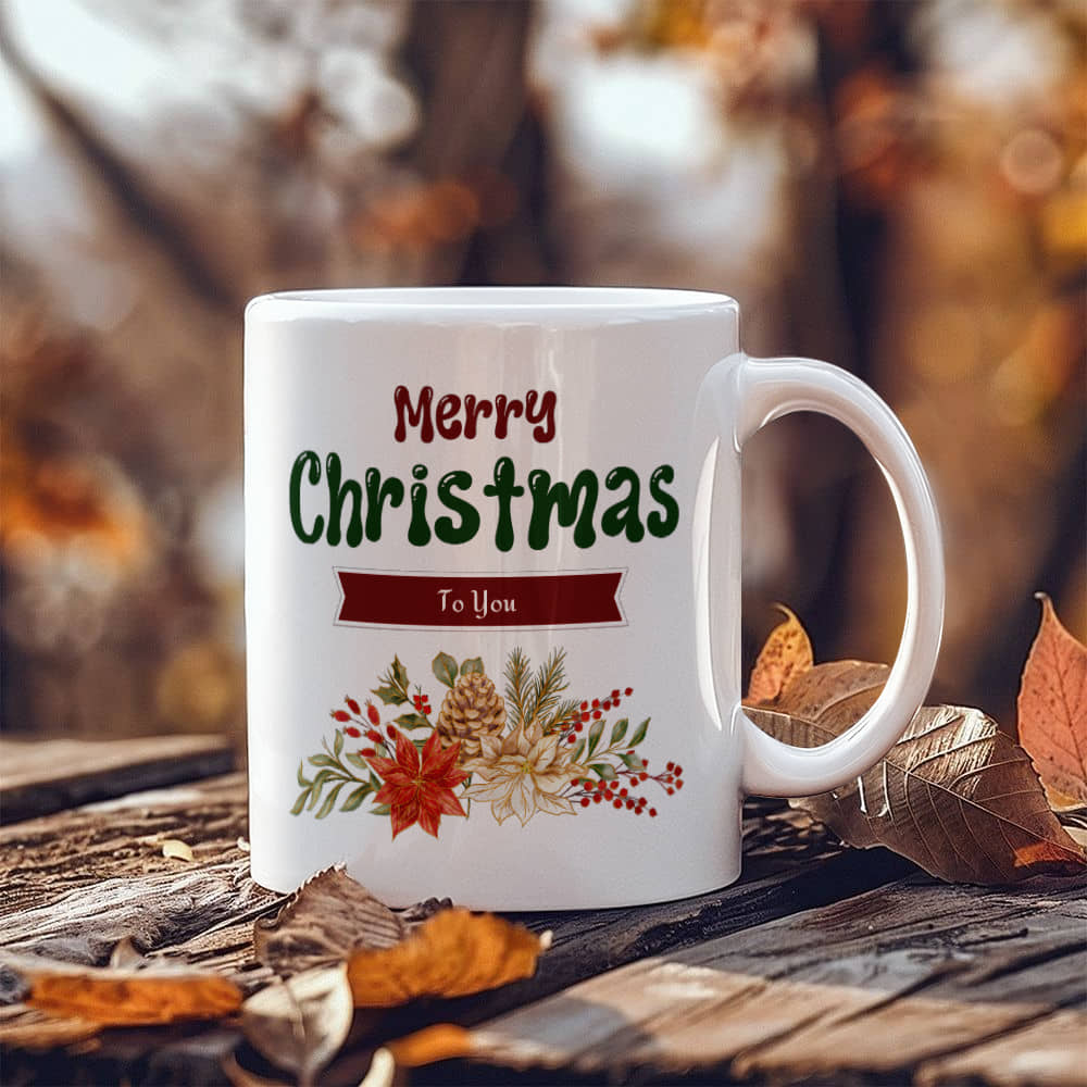 White Ceramic Mug | Merry Christmas