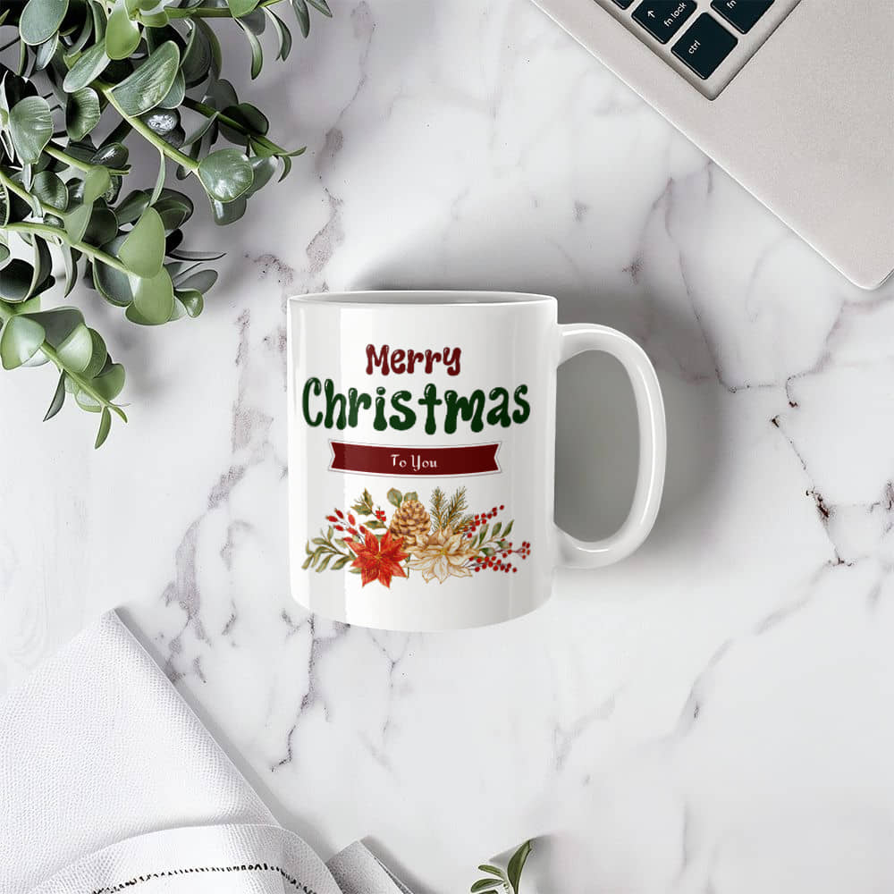 White Ceramic Mug | Merry Christmas