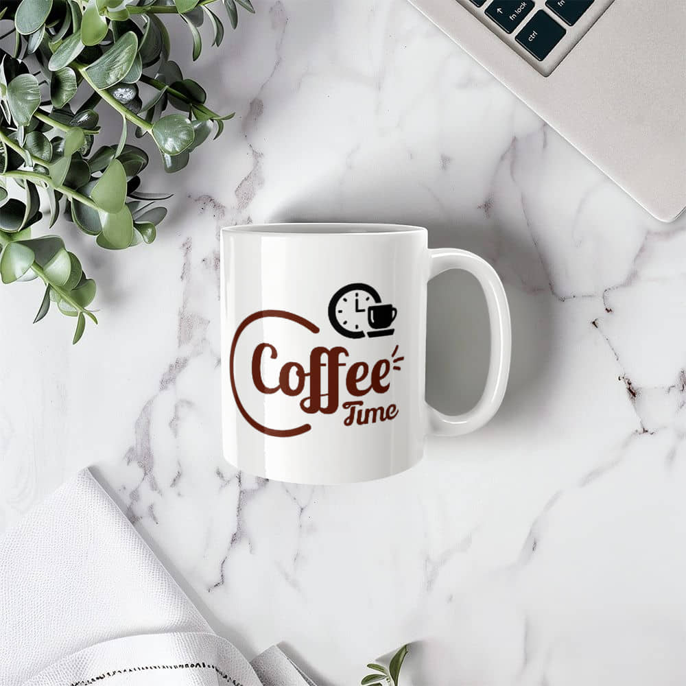 White Ceramic Mug | Coffee Time