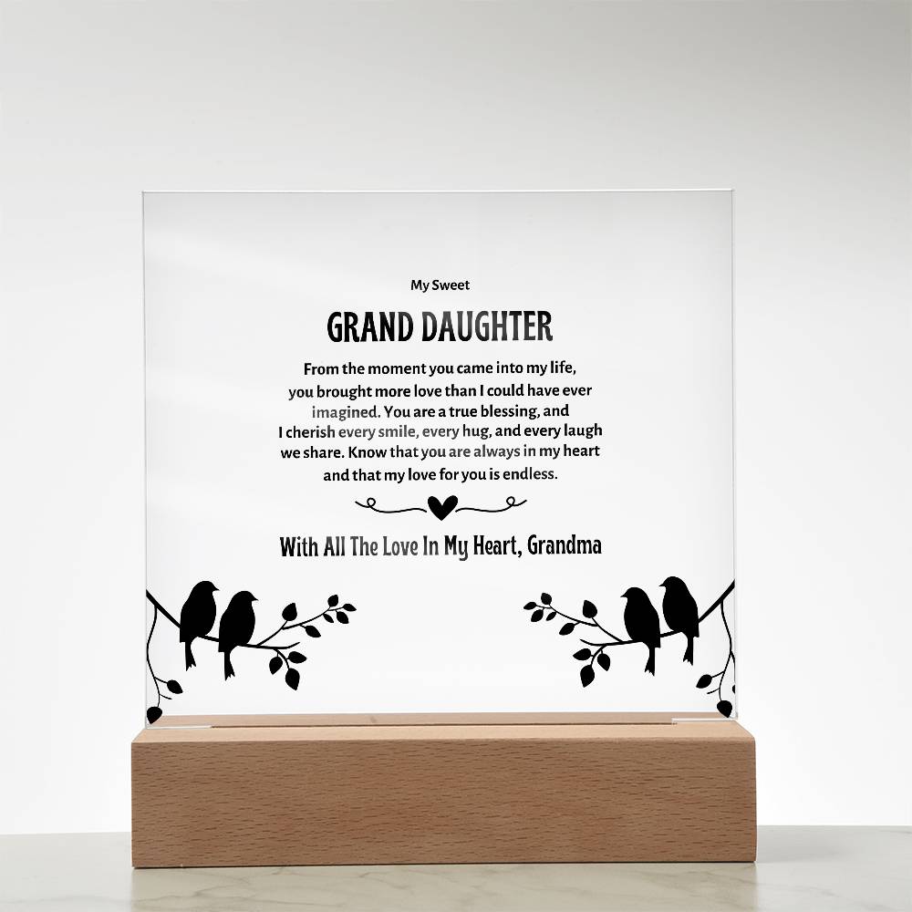 My Granddaughter | Acrylic Square Plaque | My Sweet Grand Daughter