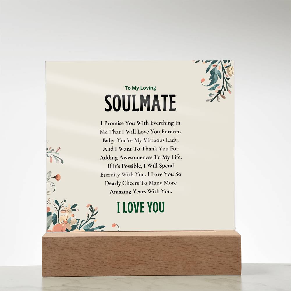 Acrylic Square Plaque | My Loving Soulmate