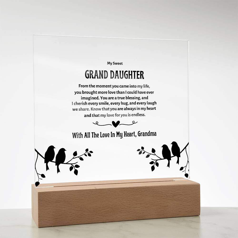 My Granddaughter | Acrylic Square Plaque | My Sweet Grand Daughter