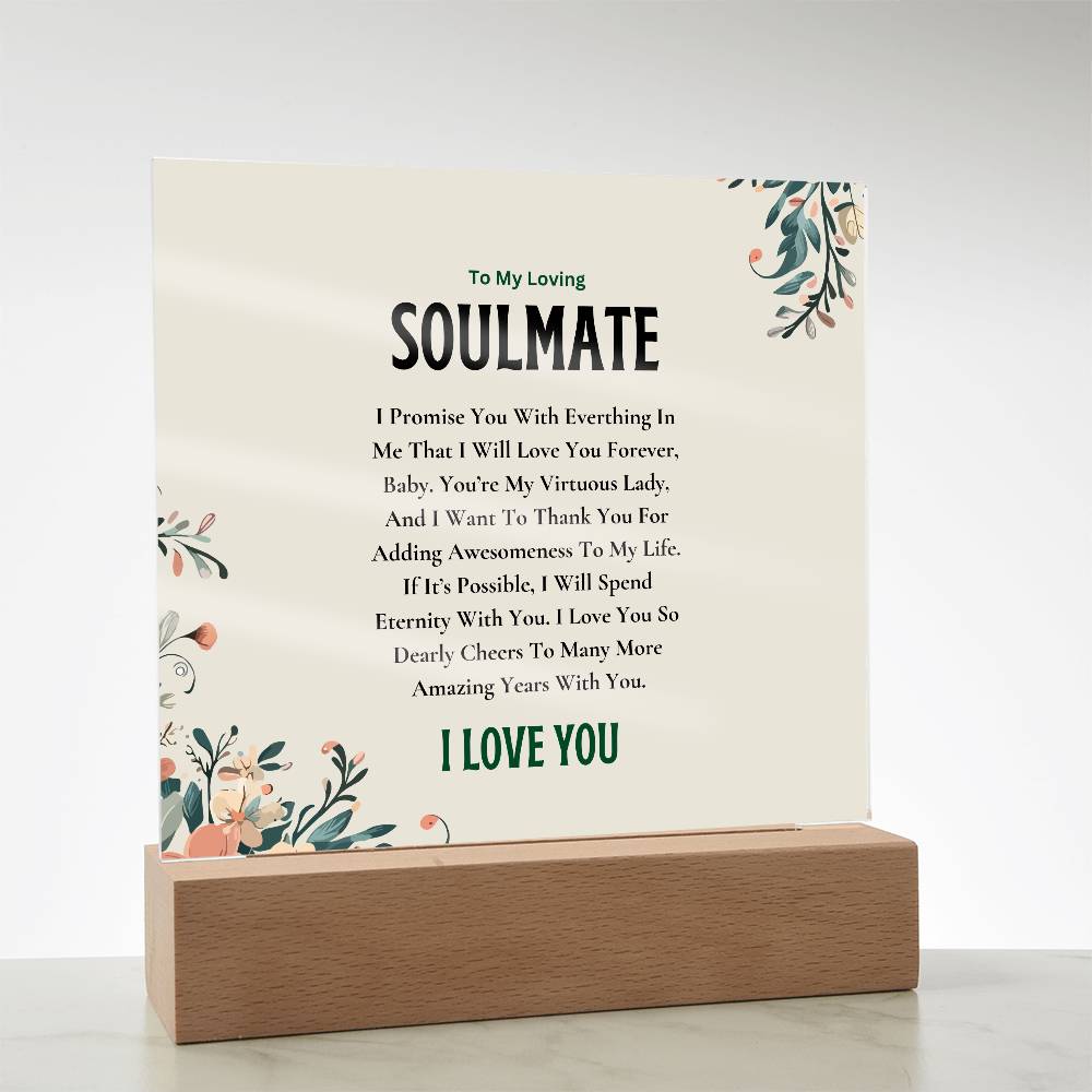 Acrylic Square Plaque | My Loving Soulmate