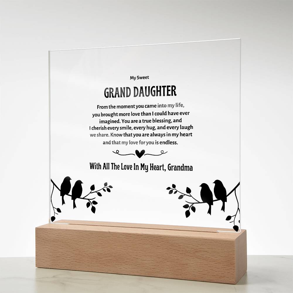 My Granddaughter | Acrylic Square Plaque | My Sweet Grand Daughter