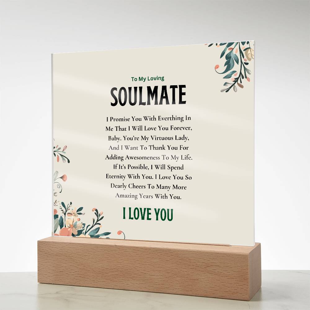 Acrylic Square Plaque | My Loving Soulmate