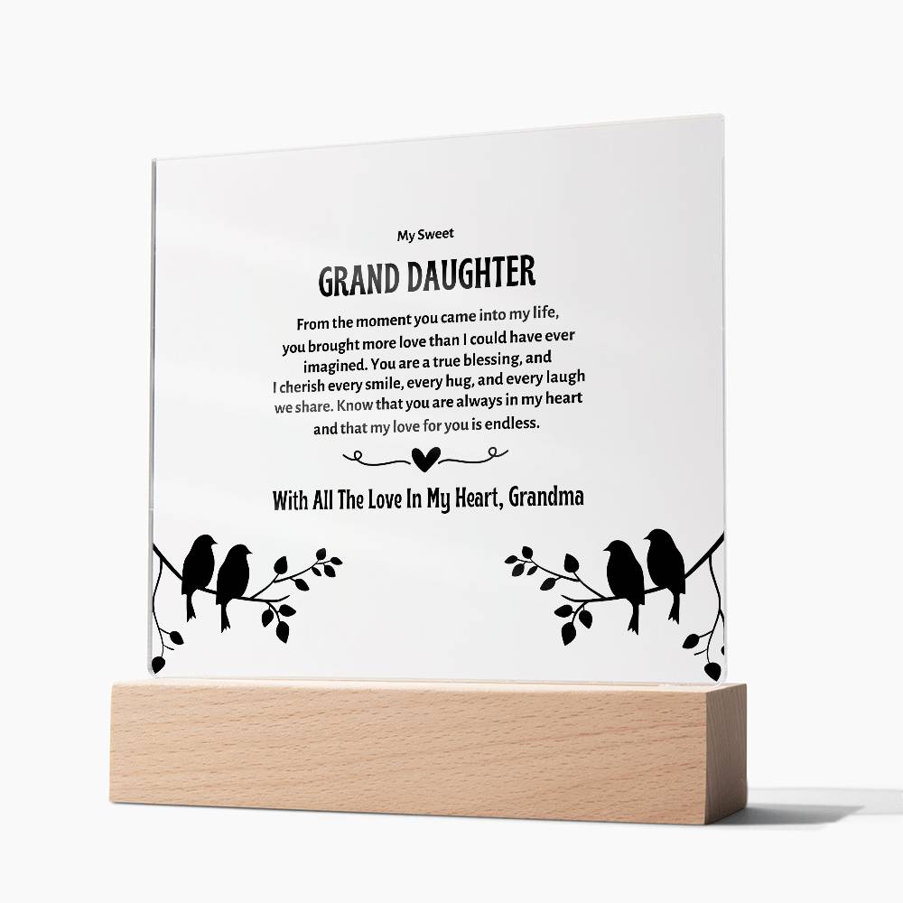 My Granddaughter | Acrylic Square Plaque | My Sweet Grand Daughter