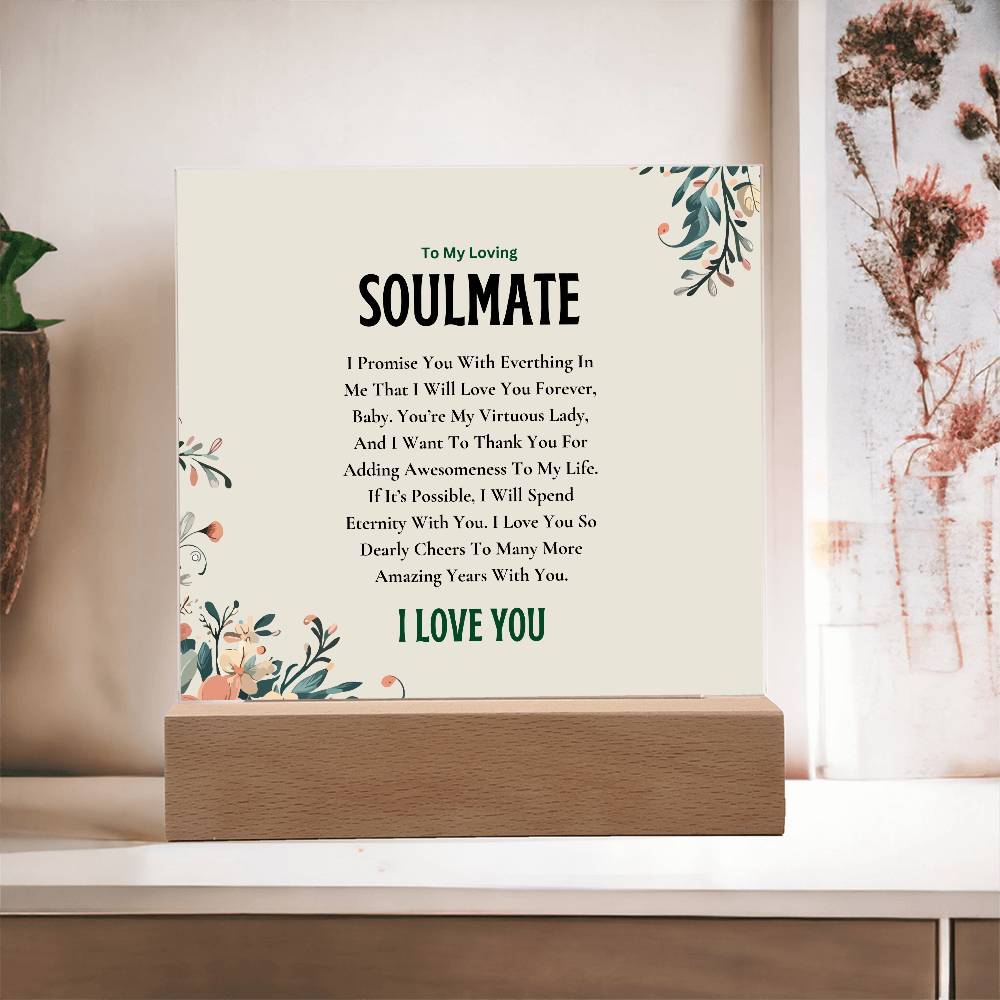 Acrylic Square Plaque | My Loving Soulmate