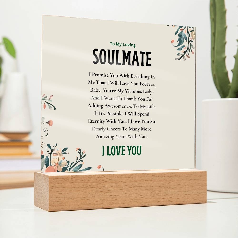 Acrylic Square Plaque | My Loving Soulmate