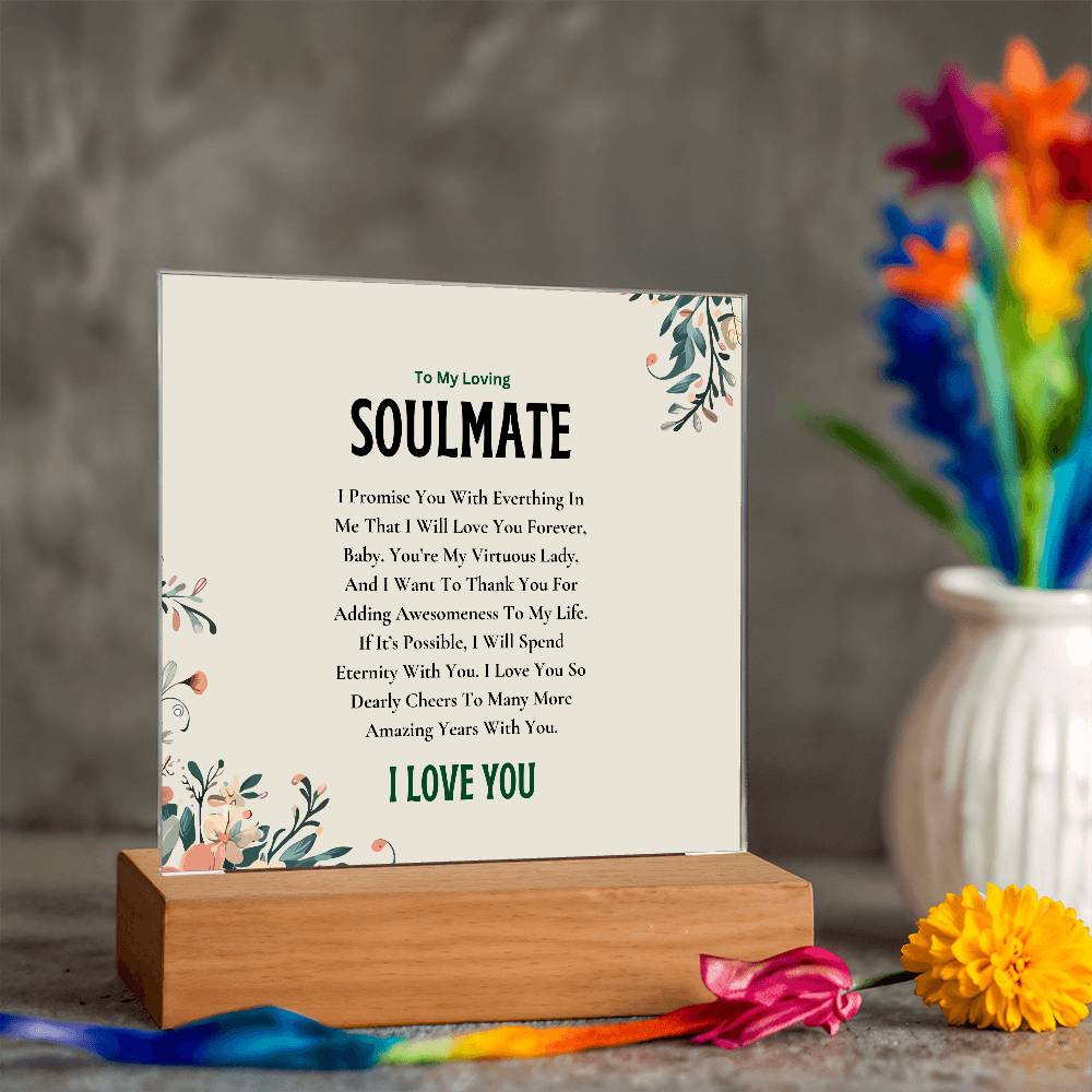 Acrylic Square Plaque | My Loving Soulmate