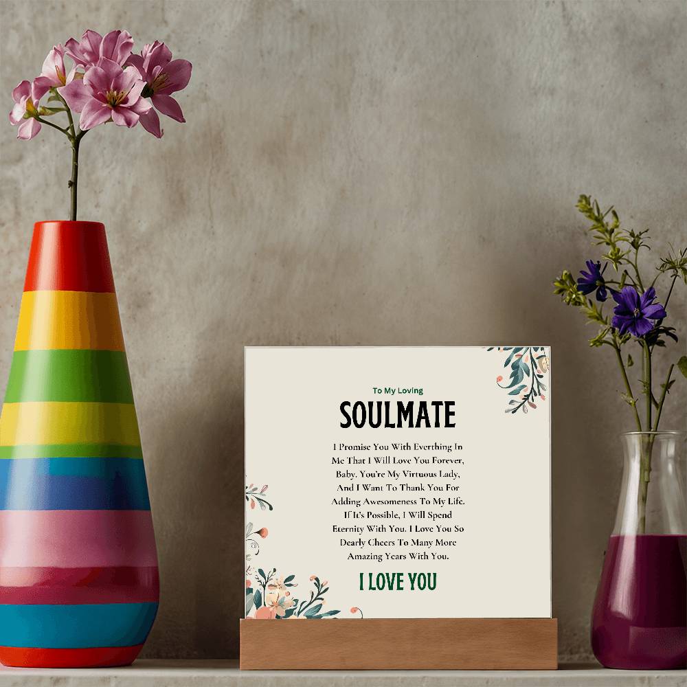 Acrylic Square Plaque | My Loving Soulmate