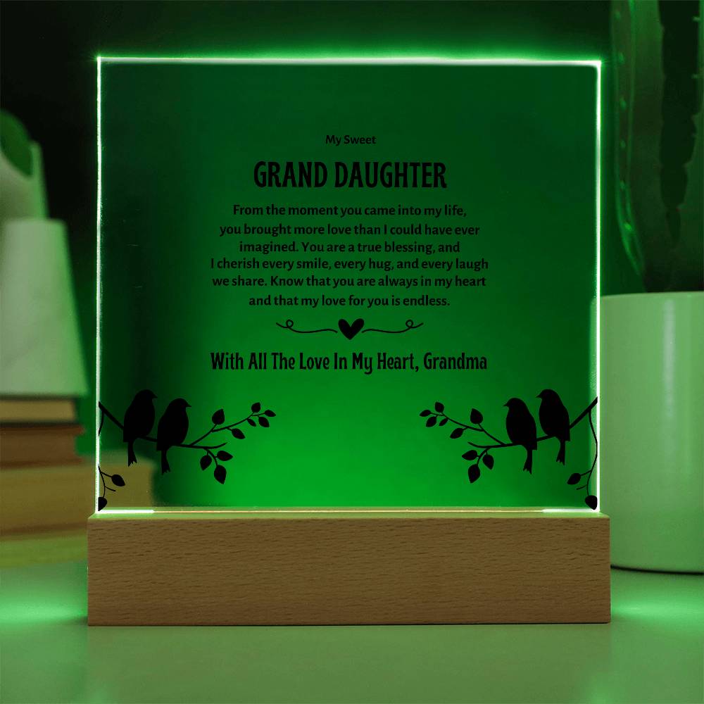 My Granddaughter | Acrylic Square Plaque | My Sweet Grand Daughter