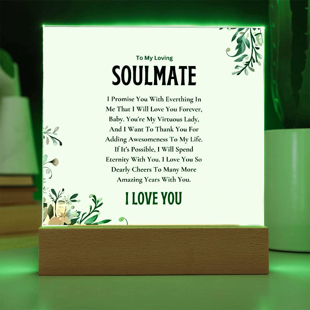 Acrylic Square Plaque | My Loving Soulmate