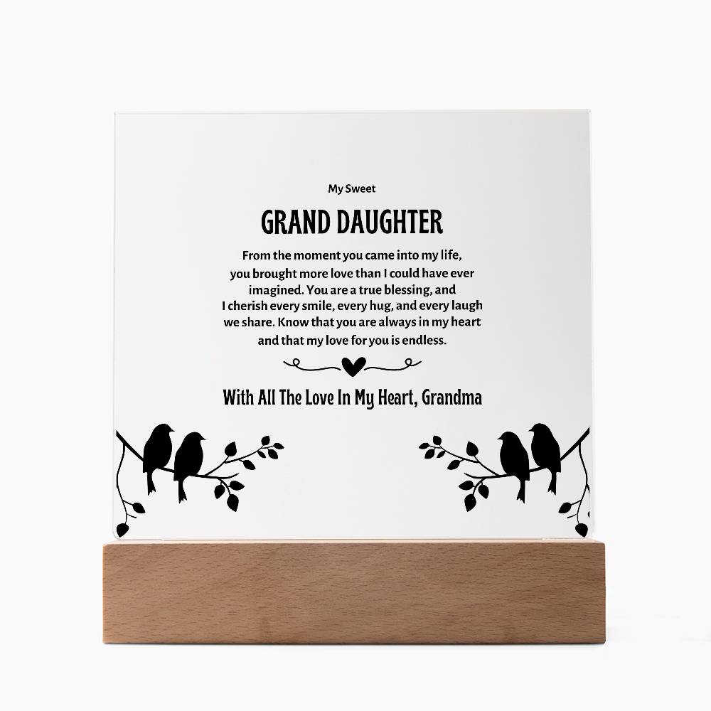 My Granddaughter | Acrylic Square Plaque | My Sweet Grand Daughter