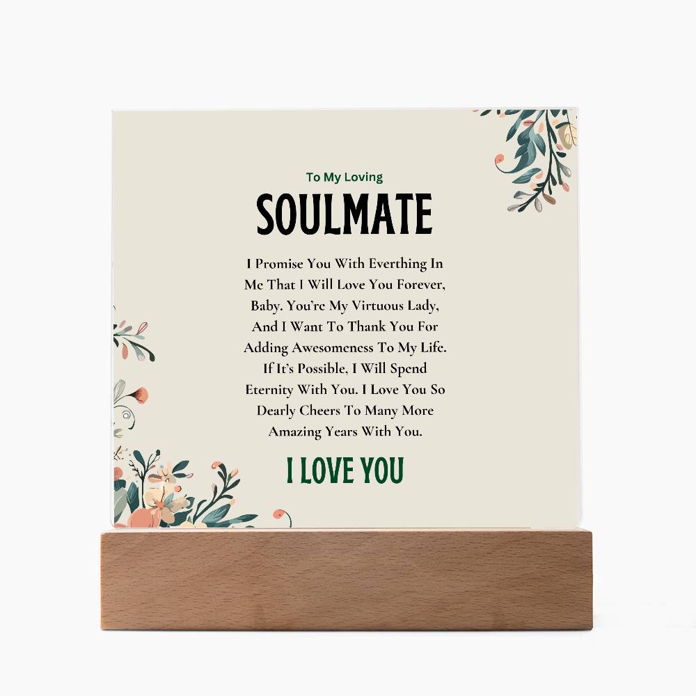 Acrylic Square Plaque | My Loving Soulmate