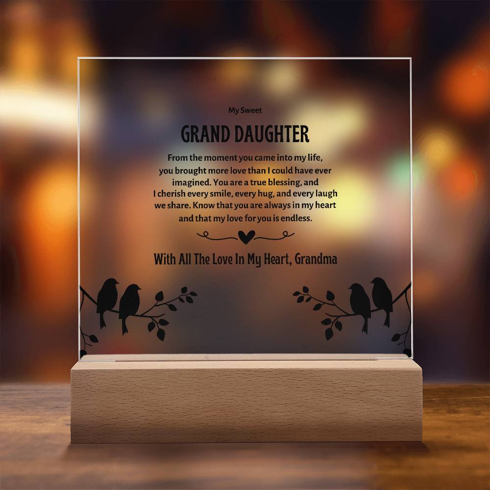 My Granddaughter | Acrylic Square Plaque | My Sweet Grand Daughter