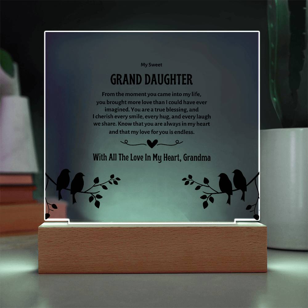 My Granddaughter | Acrylic Square Plaque | My Sweet Grand Daughter