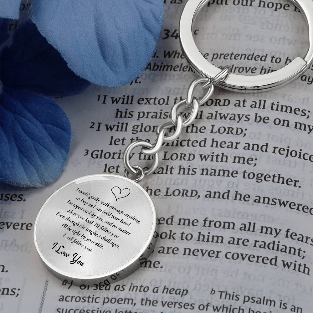 Graphic Circle Keychain | I will Follow You