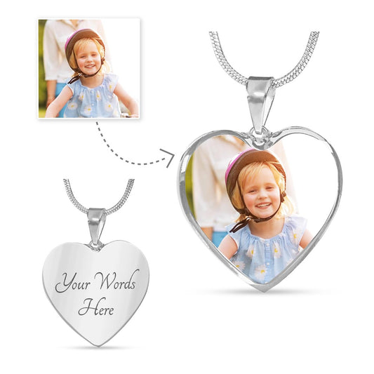 Buyer Upload Heart Necklace with Engraving